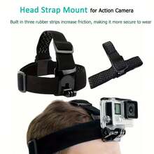 可调节头戴式相机支架 - 3 条橡胶绑带，佩戴稳固，适用于运动、直播和第一人称拍摄 - 彩色 - 查看 6