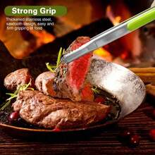 4 Pack Premium Stainless Steel Kitchen Tongs, Serving Tongs For Cooking, Metal Food Tongs With Non-Slip Grip, Heat Resistant Grill Tongs, Great For Taking Vegetable, Food, Meet, Cheese, Bread - 4pcs - View 5