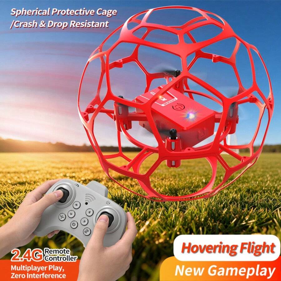 CASRRA 2026 New K26 Remote Control Drone Toy, Equipped With 500mAh Large Capacity Battery, Football Shaped Flying Toy, Features 3D Flips, Obstacle Avoidance, Headless Mode, An Ideal Gift For Beginners, Also Great For Parties, Birthdays, Halloween And Christmas - Multicolor - View 1