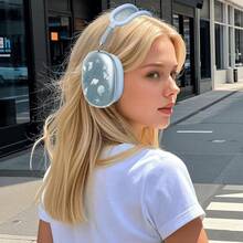 Blue Seashell Design Protective Case Compatible With Apple Wireless Headphones, Scratch-Resistant And Shockproof Cover Compatible With Apple Headphones - Clear - View 3