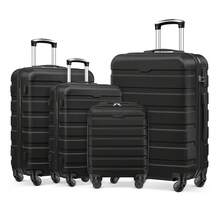 4 Piece Luggage Set 16/20/24/28 Inch Hardside Lightweight Suitcase With Spinner Wheels (Purple) - 黑色 - 查看 12