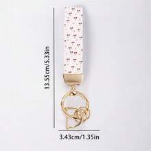 1个樱桃图案真皮钥匙扣，不仅是钥匙扣，更是精致的手机挂饰！采用优质皮革制成，触感柔软舒适，质感细腻。生动的樱桃图案，无论挂在钥匙上还是手机上，都能成为吸睛的点缀，彰显独特品味和个性。 - 1pc小櫻桃圖案皮革鑰匙圈 - 查看 3