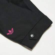 Adidas 女士舒适休闲运动高领梭织外套跑步套装 IL6500，适合春秋季穿着 - 黑色/亮紫紅色 - 查看 4