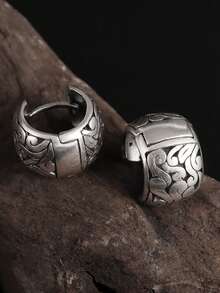 Đôi bông tai khoét rỗng kiểu cổ điển, thiết kế thời trang và đơn giản, không gây dị ứng, phụ kiện trang sức thanh lịch cho buổi tối, món quà lý tưởng cho phụ nữ. - Thời trang - Xem 6