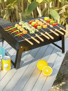 6/10/12/20/24pcs Stainless Steel Barbecue Skewers, Multi-Purpose Metal Grill Kebab Sticks With Wooden Handles, Barbecue Needles, Outdoor Cooking, Grilling Accessories - Default - View 11