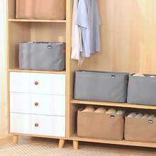 1/3个多功能节省空间收纳盒，带提手，适用于衣柜、抽屉、架子整理，多功能衣物收纳盒，可存放牛仔裤、毛巾、毛衣和T恤，耐用可折叠布艺收纳盒，适合宿舍和家庭收纳。 - 彩色 - 查看 5