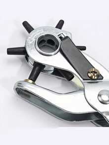 9英寸皮带打孔器，6个可调节手动皮革打孔工具，不锈钢打孔钳，适用于皮带、皮革制品、表带、包袋、皮革维修、DIY工艺品等。 - 彩色 - 查看 4