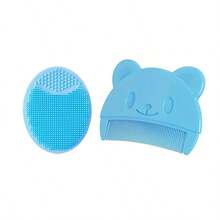2pcs Baby Comb + Silicone Brush, Newborn Hair Removal Comb And Silicone Washing Brush, Baby Shampoo Brush, Massage Brush