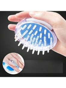 1-Piece Crystal Clear Shampoo Brush, Silicone Scalp Massage Shampoo Brush For Daily Hair Washing And Scalp Care, Transparent Crystal Design For A Sleek And Visually Appealing Look, Soft Silicone Bristles Gently Massage The Scalp To Boost Circulation And Relieve Tension, Effective For Deep Cleansing Removing Dandruff And Excess Oil, Suitable For Wet And Dry Scalp Use, Lightweight And Easy To Grip For Comfortable Shampooing, Durable Silicone Material For Long-Lasting Performance, Essential Hair Care Tool For A Refreshing And Relaxing Shampoo Experience - Multicolor - View 3