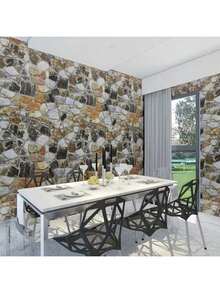 Colorful Stone Pattern Self-Adhesive Removable Wallpaper - Vinyl Contact Paper For Living Room Bedroom Office Wall Decor & Furniture Refinishing - Multicolor - View 10