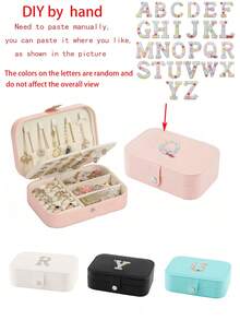 1pc Portable Zipper Jewelry Box, Travel Jewelry Storage Case For Rings, Pendants, Earrings, Necklaces, Bracelets, Gift Box For Women - Multicolor - View 6