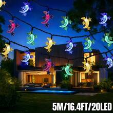 Dây đèn LED hình sao và trăng năng lượng mặt trời - 20/50/100 đèn LED, 8 chế độ chiếu sáng, chống nước IP65, đèn trang trí sân vườn ngoài trời, đèn cổ tích Mubarak, thích hợp cho vườn, sân, gian hàng, mái hiên, đám cưới, lễ hội, tụ họp, tiệc tùng, lễ hội, trang trí Ramadan Eid Al Fitr, dây đèn trang trí trong nhà/ngoài trời (Trắng ấm/Trắng/Màu) - Mặt trăng và các vì sao - Xem 17