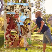 Conjunto de Jogo de Cowboy, Jogo Divertido com Tema do Velho Oeste para Festas Infantis e Adolescentes, Inclui 3 Sacos de Feijão, Banner Premium, Ideal para Decoração de Festa de Aniversário com Tema de Cowboy, Decorações e Artigos de Cowboy - Multicolorido - Ver 6