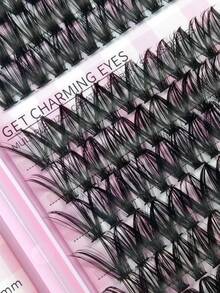 640片装单根假睫毛簇，大容量，30D+40D+50D D型卷翘，9-16mm，DIY假睫毛簇，自然妆效，浓密纤长，超柔软，超轻盈，可重复使用，单根分段式假睫毛，睫毛簇，单根假睫毛，假睫毛，假睫毛 - D - 查看 4