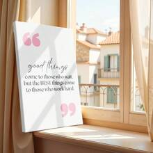 1pc Pink Valentine Decor, Galentine Gift, Pray Wooden Framed Wall Art, Wrapped Canvas Vintage Prints Poster, Motivational Quote, Text Design, Simple Background - Minimalist, Minimalist, Modern, Contemporary Style, Perfect Gift Decor, Wall Art for Living Room Bedroom Office, Hanging Hardware Included - Wrapped Framed Canvas, Vertical - Lienzo enmarcado - Ver 9