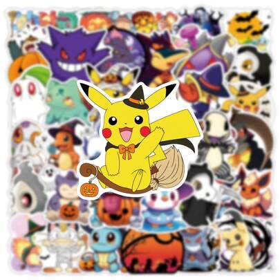 50pcs Pokemon Graffiti Stickers, Cute Cartoon Children's Reward Stickers For Water Bottles, Notebooks, Waterproof Decorative Stickers For Parties, Gifts, Crafts, Toys, Birthday Presents, Pocket Monsters, Pikachu