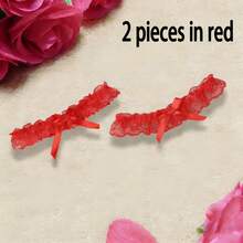 Lace Trim Princess Style Thigh Garter, Garter Belt Accessories, Choker & Leg Warmers, Bridal Wedding Stockings