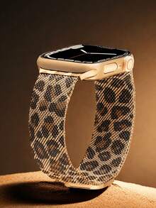 2pcs Leopard Print Watch Bands Compatible With IWatch 49mm 46mm 45mm 44mm 42mm 41mm 40mm 38mm, Metal And Silicone Strap Compatible With Apple Watch 49mm 46mm 45mm 44mm 42mm 41mm 40mm 38mm, Fashionable Smart Watch Bands For Apple Watch Series 11 SE3 10 9 8 7 6 5 4 3 2 1 Ultra3/2/1 - Leopard - View 5