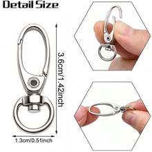 8/15pcs Rotating Trigger Clasp Hooks, For Keychain, Pet Leash, Bag Making, Crafts, Gifts Decoration And More - Keychain - View 2