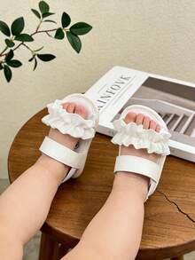 Infant Girls' Ruffled Sandals, Non-Slip Toddler Shoes, Princess Shoes, Infant Shoes
