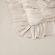 Ruffle Duvet Cover Set,Ruched Boho Bedding 3 Pieces Shabby Chic Luxury Wrinkle Ruffle Comforter Cover Set With 1 Duvet Cover Set,2 Pillowcases,Breathable And Soft Microfiber Quilt Cover Set For All Seasons - Màu be - Xem 6