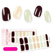 16pcs Semi-Cured Gel Nail Stickers, 1 Sheet Elegant Solid Dusty Self-Adhesive Full Nail Wraps, No-UV Lamp Required, Easy To Apply And Remove, Fashion Nail Art Supplies For Women And Girls Daily, Party, Date - Multicolor - View 19