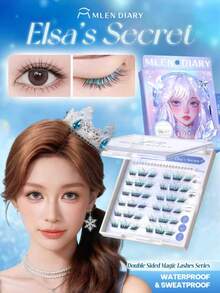 Mlen Diary 自粘假睫毛簇，C型卷翘假睫毛，无需胶水，可重复使用，卡通风格，按压式自粘假睫毛簇，自然妆效 DIY 睫毛嫁接套装 - C - 查看 2