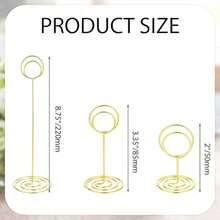 12pcs Table Number Holders, 3 Sizes 5cm/8.5cm/22cm Table Picture Stands With Non-Slip Base, Suitable For Wedding, Party, Dining Table, Photo Frame, Notes, Birthday Party Or Other Banquets - Multicolor - View 8