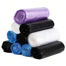 Multi-Color Perforated Trash Bags, 30/60/90/120 Pcs Per Pack, Thick Leakproof Garbage Bags For Home, Kitchen, Bedroom, Living Room, Bathroom - Multicolor - View 10