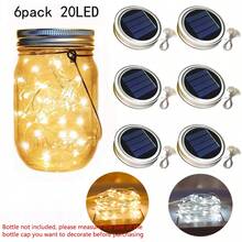 Solar Mason Glas Deckel Lichter, Solar Craquele Glaskugel Lichter, LED Kupferdraht Lichter (Gläser nicht enthalten), Outdoor Garten Wunschlichter, Mason Glas Dekor Feenlichter, Feiertags Weihnachtsdekoration - einfarbig - Übersicht 1