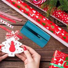 Taglierina scorrevole per carta da regalo - Set da 3/5 pezzi per rotoli di carta da regalo, taglierina portatile per carta da regalo di Natale e compleanni, strumento di taglio scorrevole facile da usare per confezioni festive, feste, uso domestico e commerciale, materiale durevole, finitura lucida - Multicolore - Visualizzare 10