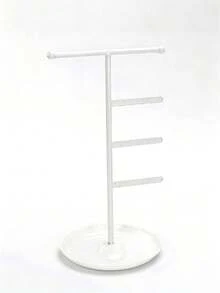 قاعدة معدنية لعرض المجوهرات مع صينية - حامل لعرض القلائد والأقراط والأساور - مثالي للرحلات الشمسية - هدية مثالية لعيد الحب والكريسماس، مناسب أيضًا لتنظيم المنزل أو بيع المجوهرات