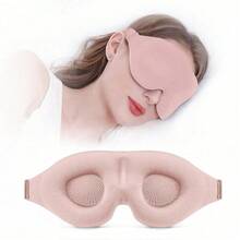 1pc 360° Full Blackout 3D Sleep Eye Mask - Breathable Non-Pressure Eye Cover For Men Women Students - Dormitory & Daily Use Eye Mask - Hồng - Xem 4