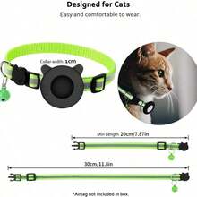 iDestry Coleira para Gatos com Suporte para Air Tag, Capa Protetora para Orelhas de Gato, Coleira com Sino Refletivo, Destacável para Air Tag, Adequada para Gatos Machos e Fêmeas, Capa Protetora para Rastreador GPS, Coleira Ajustável. Air Tag não incluso. - Multicolorido - Ver 3