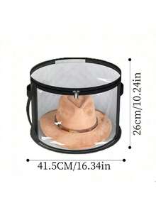 1个圆形可堆叠透明布艺帽子收纳盒，超大容量，耐用塑料材质，适用于牛仔帽、遮阳帽、沙滩帽等，轻便防污，带透明窗口、双拉链和加固提手，也可用于收纳衣物、玩具、日常通勤用品等，是春季、圣诞节、万圣节、新年礼物的理想之选。 - 彩色 - 查看 8