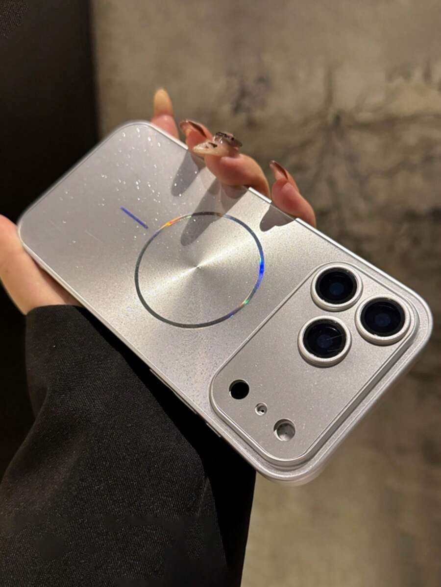 Luxury Shiny CD Pattern Aurora Silicone Magnetic Wireless Charging Ultra-Thin Phone Case, Compatible With IPhone 17 Pro Max, 17 Pro, 17, 16 Pro Max, 16 Pro, 16, 16, 15 Pro Max, 15 Pro Max, 15 Pro, 15, 14 Pro Max, 14 Pro, 14, 13 Pro Max, 13 Pro, 13, Camera Protection Shock-Proof Back Cover