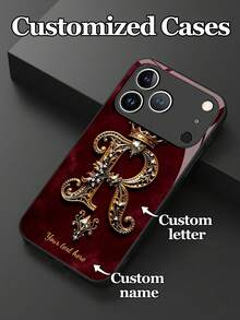 1个可定制文字和26个字母烫金设计的钢化玻璃手机壳，兼容 17 Pro Max/17 Air/15/16 Pro/14 Plus/13 Pro/12 Pro Max/11/Xs Max/8/7/6 Plus、S24 Ultra/S25 Ultra，兼容Redmi Note 13/14、Redmi K40、小米11，时尚奢华，是送给家人、同事、朋友的最佳礼物，国际版，非国内版，复古美学。 - 黑色 - 查看 3