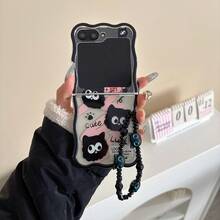 1pc Women's Foldable Phone Case, Wave Pattern Scarf Cat Design For Samsung Galaxy Z Flip7, Galaxy Z Flip7 FE, Galaxy Z Flip6, Galaxy Z Flip5, Fashionable, Popular, With Cute Pendant, High-Quality Material - Multicolor - View 22