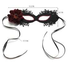 Rhinestone Masquerade Face Masks Black Sparkly Carnival Mardi Gras Mask For Halloween Christmas Cosplay Party Prom - Flower - 查看 5