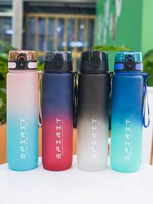 1pc 600ml/26oz Gradient Drinking Cup With Time Scale, 4 Colors Available, Minimalist & Elegant Design, With Handle Strap For Easy Carrying, Compact Size Fits In Backpack Pockets, Caution Fragile, Suitable For School, Outdoor Sports, Running, Fitness, Daily Commute, Travel, And Everyday Use - Multicolor - View 10