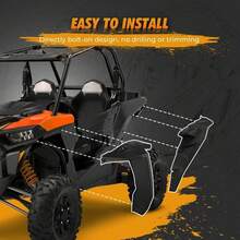 Upgraded XXL Wide Mud  Flares For Polaris 2014+ RZR S/XP 1000 4 900 TURBO - Default - View 8