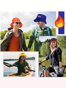 1 pieza Sombrero de cubo personalizable, sombrero de sol con nombre personalizado para actividades al aire libre y viajes a la playa, regalo único para cumpleaños y eventos - Multicolor - Ver 10
