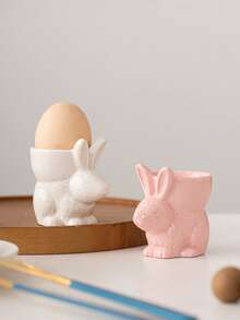 1pc Rabbit Shaped Egg Holder - Cute Design, Easter Decor, Elegant Home Accessory, Ceramic Craft, Suitable For Dining Room, Home Decor, Holiday Decoration And Gift - Multicolor - View 10