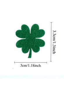 30片混合绿色毛毡四叶草，圣帕特里克节派对装饰，三叶草叶子贴纸，爱尔兰手工DIY工艺用品，毛毡布配件，宠物装饰和帽子/鞋子装饰，适用于拍照区、春夏复活节家居装饰、生日派对DIY工艺品 - 彩色 - 查看 7