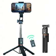 360° Portable Smartphone Stabilizer Tripod, Wireless Remote Control, Extendable Selfie Stick, Multi-Angle Shooting, Suitable For Short Videos, Live Streaming, Photography, Sturdy And Durable, Foldable For Easy Storage, Capture Memorable Moments - Black - View 7
