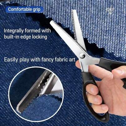5mm Stainless Steel Serrated Scissors - Precision Manufactured, Suitable For DIY Crafts, Decorating Paper, Posters, Lace, Fabric Sewing And Cutting, Sharp And Durable, Ideal For Handicraft Scissors