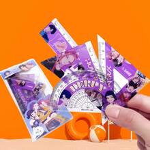 K-POP 女团 15CM 可爱三角尺套装，卡通可爱创意学生三角尺套装，文具，适合返校季/考试季/情人节/礼物/情侣礼物 / K-POP - 彩色 - 查看 4