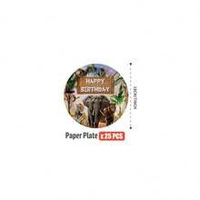 Tropical Animal Birthday Party Disposable Plates, Napkins, Cups - One-Time Party Supplies Set, Fits 25 Guests, Disposable Paper Plates Party Tableware Suitable For Birthday, Wedding, Theme Party, Family Picnic - Multicolor - View 9