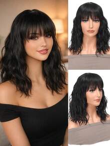 150% 密度卷曲刘海假发，优雅玫瑰网帽，Tanglon 丝绸材质，适合所有肤色，无蕾丝，全头覆盖，美容及个人护理，接发及配饰，日常、派对、万圣节及角色扮演 - 彩色 - 查看 11