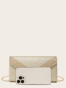 水钻首饰闪亮水滴项链耳环手链套装，可搭配手拿包，适合派对、晚宴等场合，金色亮片水钻翻盖优雅信封手拿包，浪漫婚礼、春夏链条单肩包、新娘包、正式舞会手拿包、优雅晚礼服包，完美搭配节日派对礼服和晚礼服。